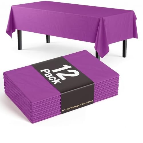Exquisite 12-Pack Premium Plastic Tablecloth 54in. x 108in. Rectangle Table C... gallery