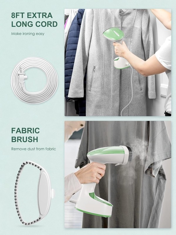 Handheld Garment Steamer - 25 Sec Fast Heat, 20g/min Steam, Space-Saving Design gallery