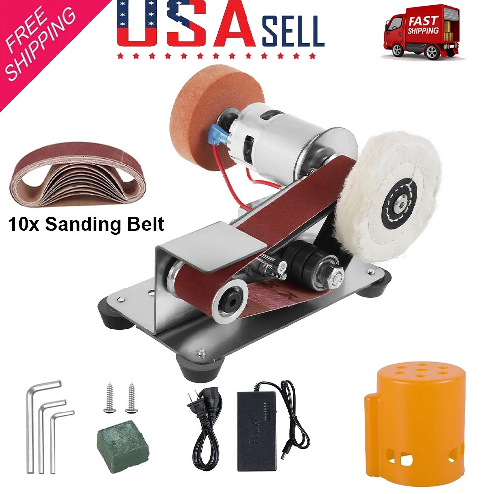 Mini Electric Grinder Belt Sander Polishing Grinding Knife DIY Sharpener Machine gallery