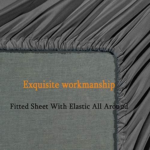 Bed Sheet Set Super Soft Microfiber 1800 Thread Count Luxury Queen Dark Grey gallery