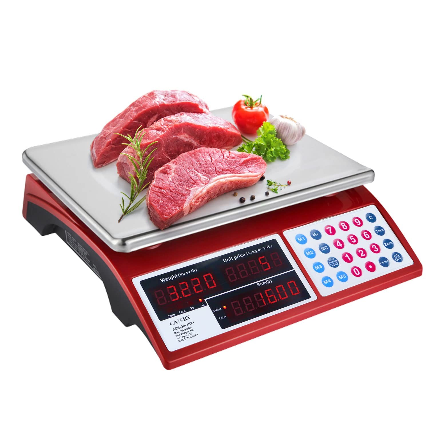 Price Computing Scale Commercial Food Scale 66lb / 30kg Fruit Meat Produce, D... gallery