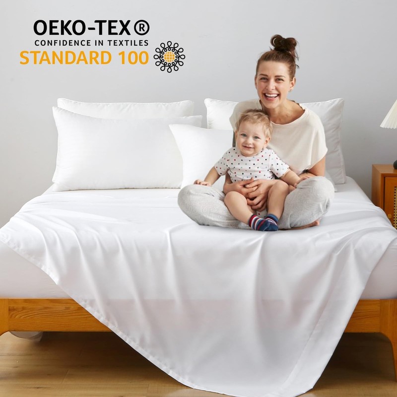 Twin Flat Sheets Only Soft Brushed Microfiber Bedding Sheet Hotel White 1 PCS gallery