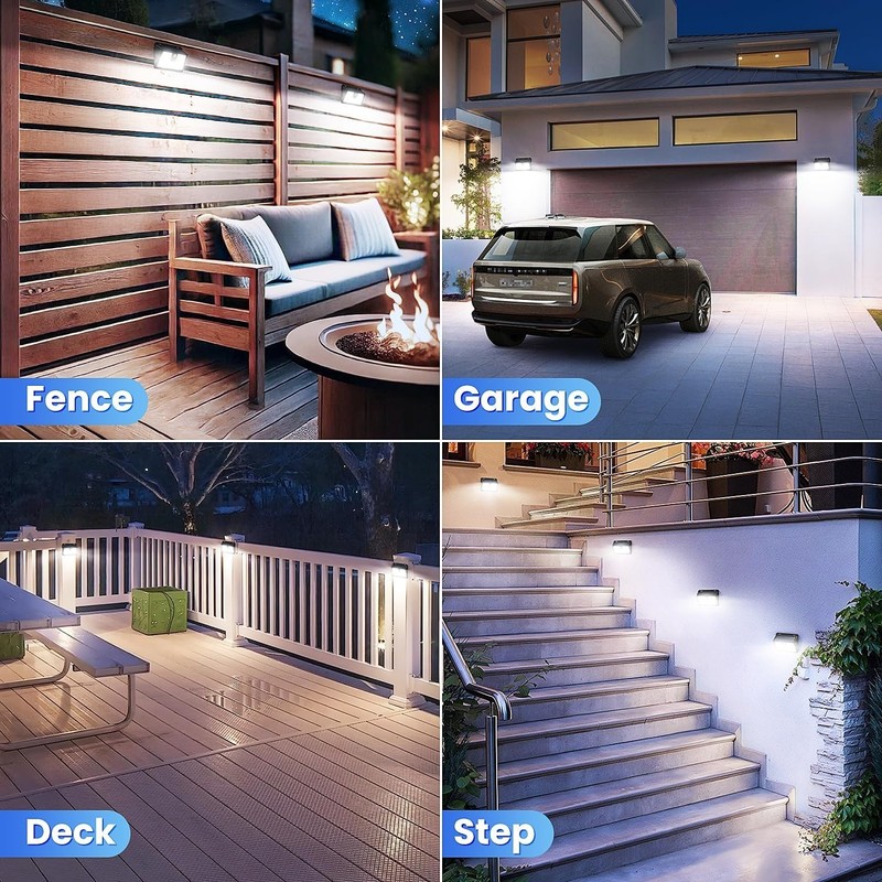 6 Pack Solar Motion Sensor Lights - 800 Lumen Outdoor Security Bright Lights gallery