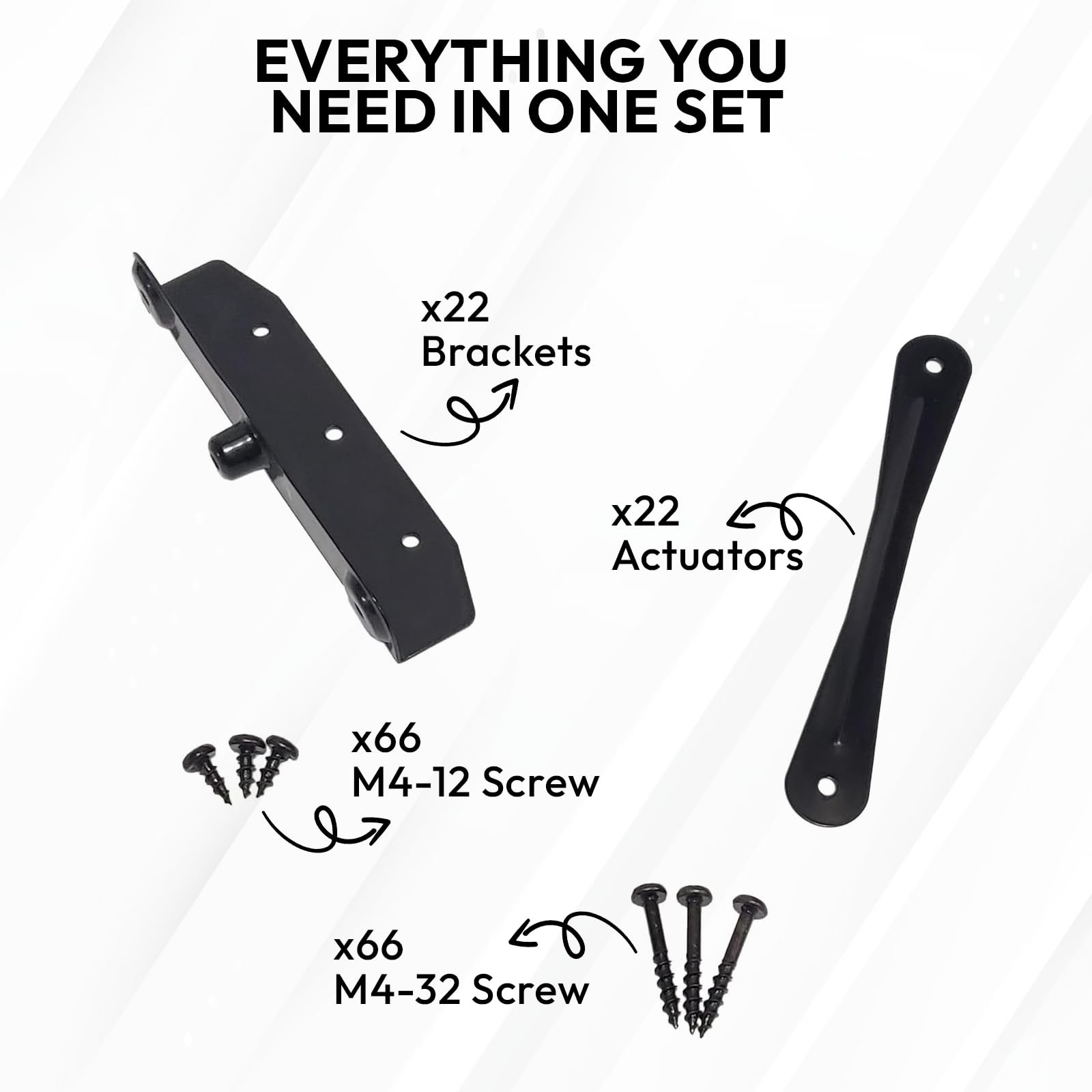 Louver Hardware Kit Stainless Steel Black E Coated 22 Brackets DHLH-02 Decorex gallery