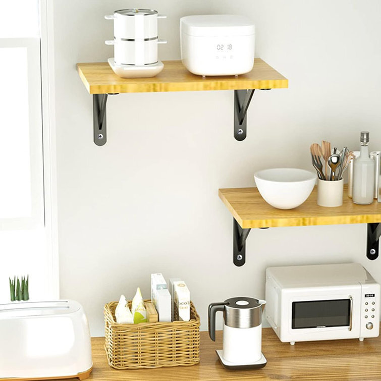 ColourTree 12 Piece Heavy Duty Floating Metal Wall L-Shaped Shelf Brackets gallery