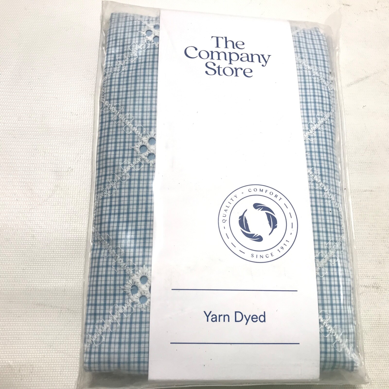 The Company Store Cotton Eyelet Ruffle Yarn Dyed Percale King Blue 36 x 20” New gallery