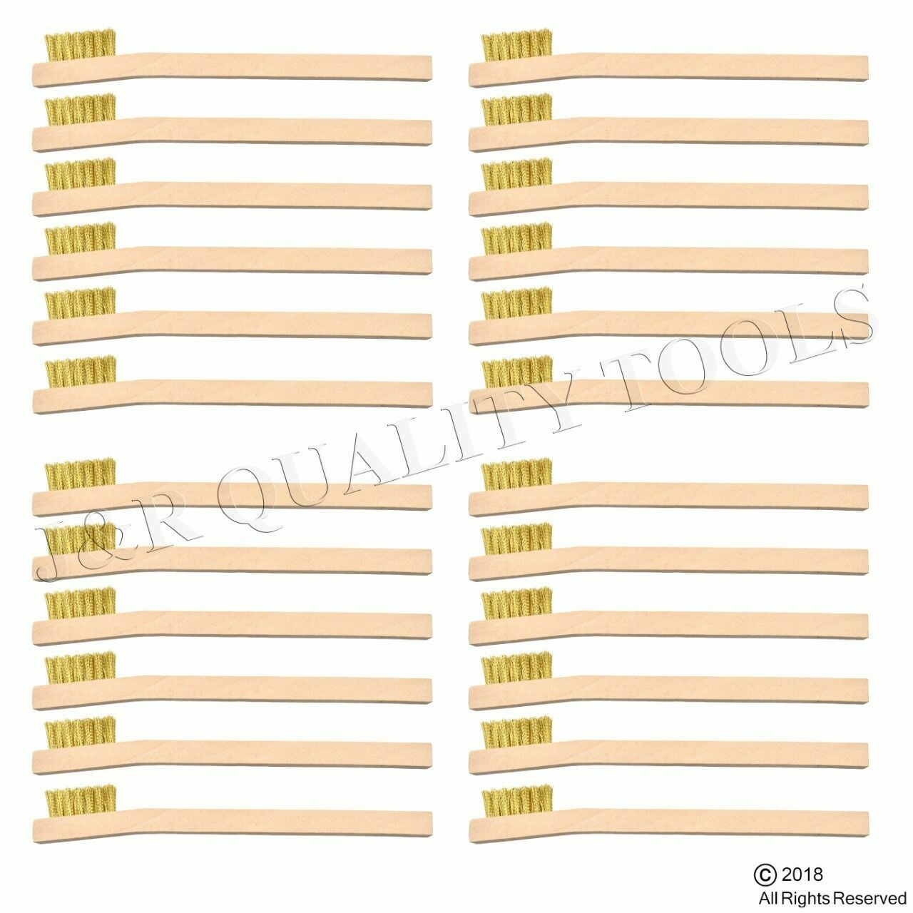 24-PACK 8" LONG BRASS WIRE WOOD HANDLE BRUSH RUST & DIRT REMOVAL TOOTHBRUSH gallery