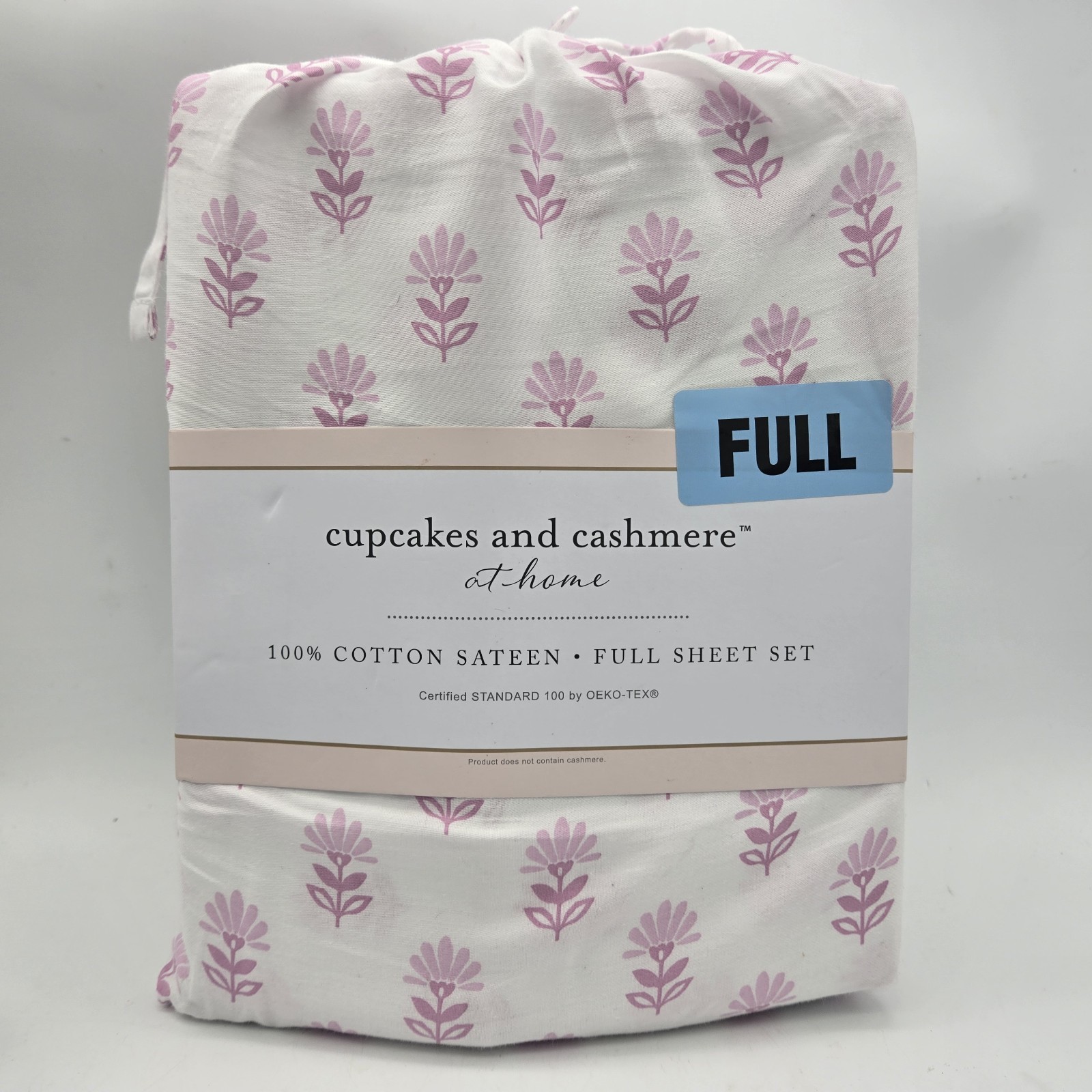Cupcakes & Cashmere Full Size Sheet Set Pink Floral Print White Sheets Flowers gallery
