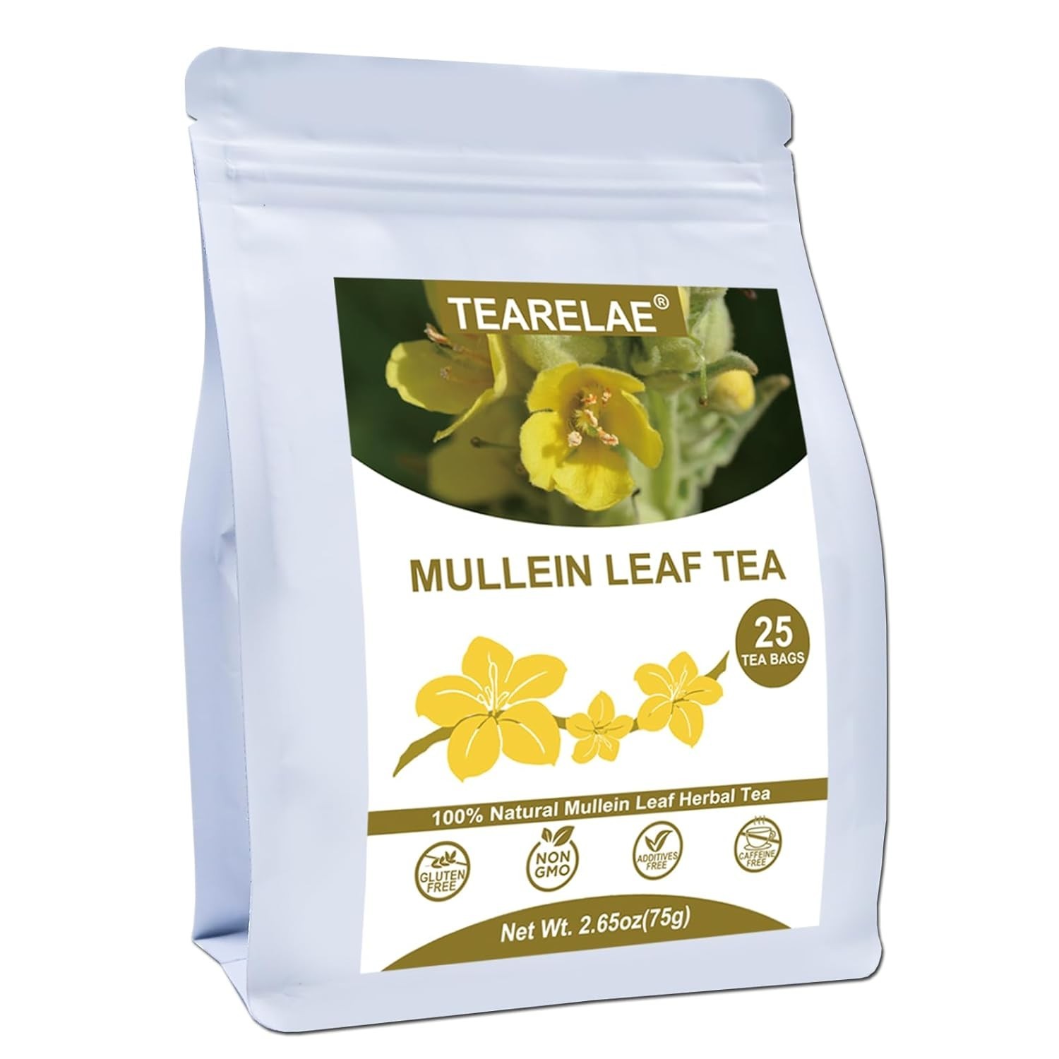Mullein Tea Bags For Lungs - 2.65 oz/75g 3g X 25 Bags - 100% Pure Natural Mu... gallery