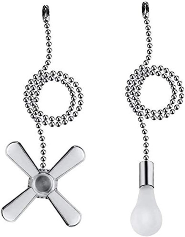 Ceiling Fan Pull Chain Set 2Pcs Light Fan Extender Nickel Beaded Switch Decor gallery