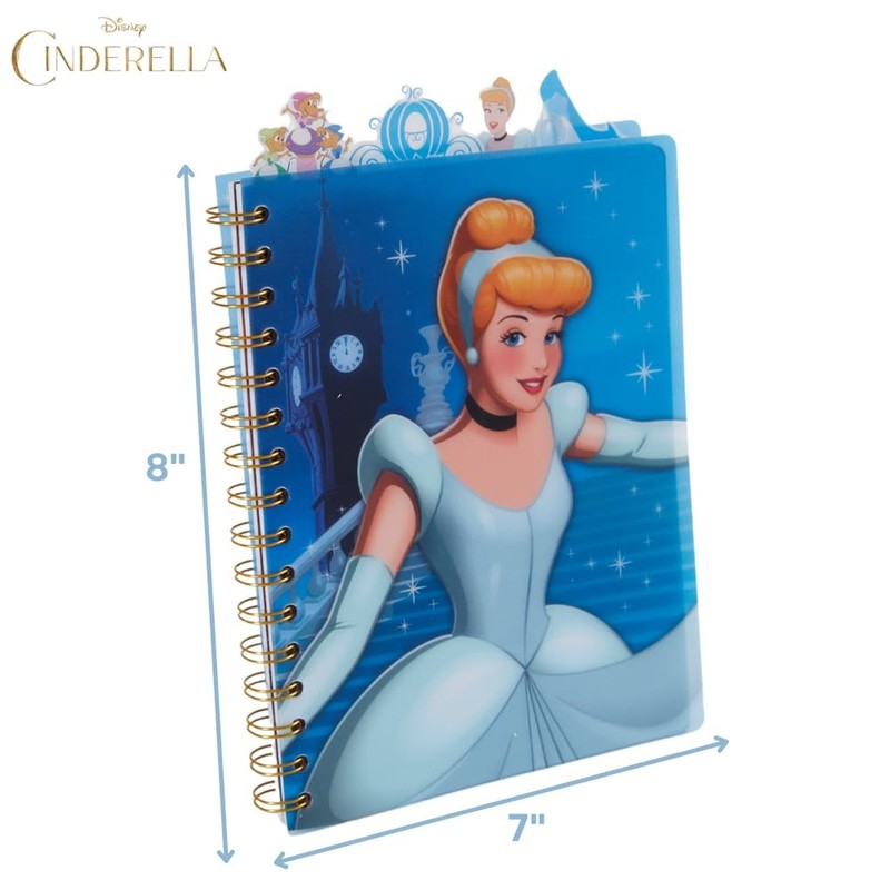 Disney Cinderella Tab Journal Notebook, Spiral Bound, 96 Lined Pages, 8 x 7 i... gallery
