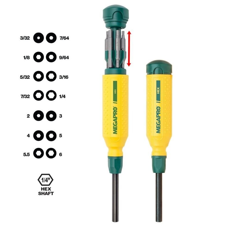 Megapro Hex Multi Bit Screwdriver 15in1 151HX 2-6mm 3/32-1/4 Hex Key Wrench Bit gallery