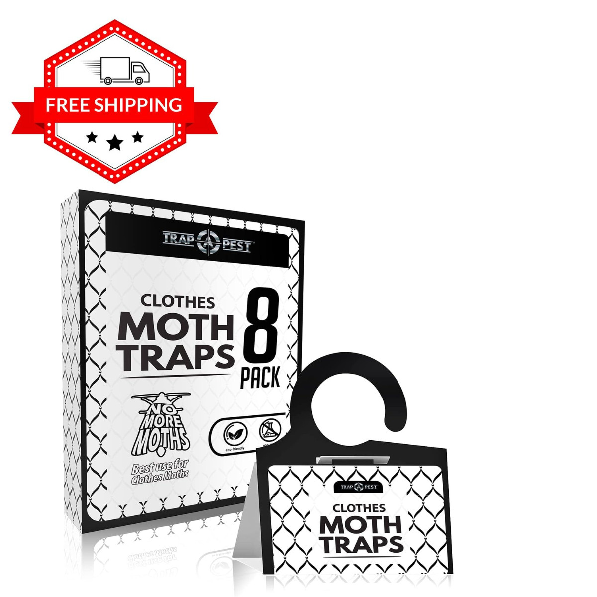 Clothing Moth Traps - 8 Pack - Non Toxic Moth Traps for Clothes with Pheromone A gallery
