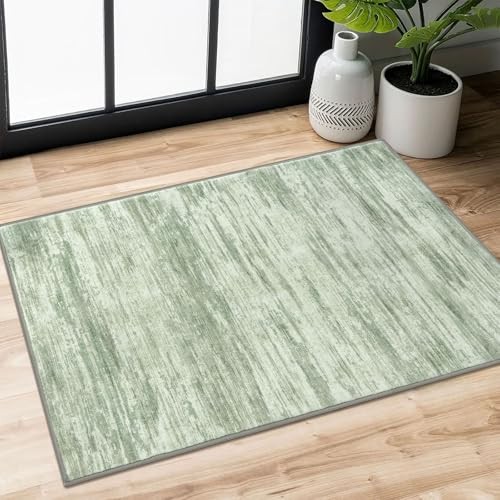 2x3 Modern Abstract Rug for Entryway, Super 2' x 3' (Rectangular) Sage Green gallery
