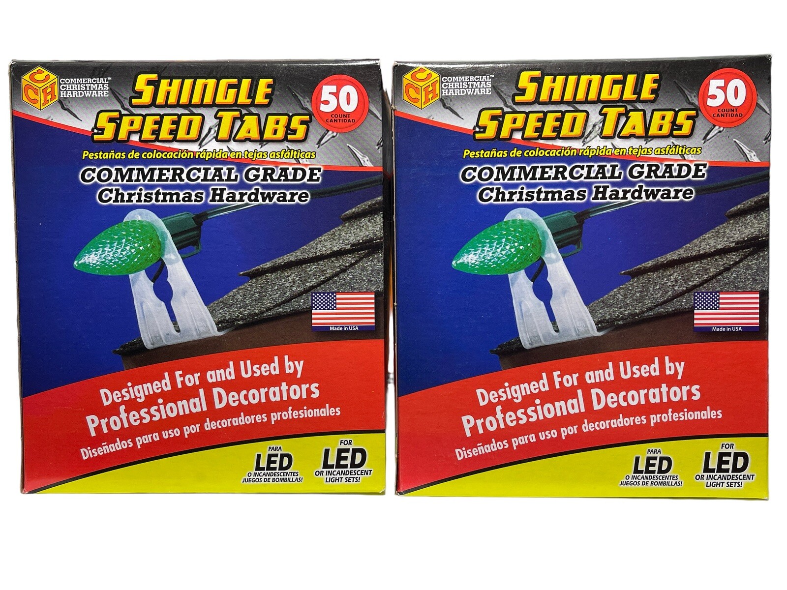 100 Adams Commercial Grade Speed Shingle Tabs for Christmas Lights - NIB gallery