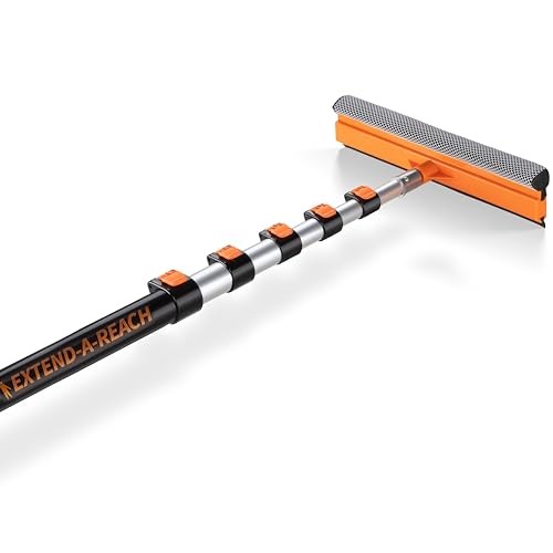 5-24 ft Window Washer Squeegee Kit with Extension Pole (30+ Foot Reach) 24 feet