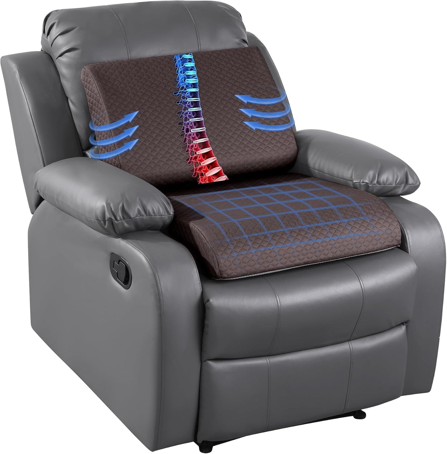 Extra Thick Recliner Chair Cushion with Lumbar Support Pillow for Elderly gallery