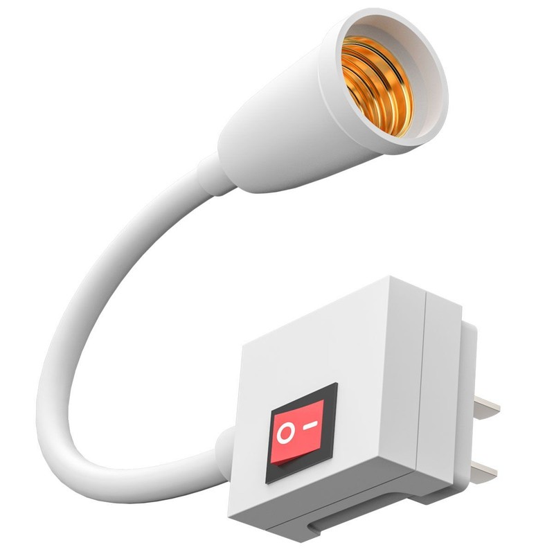 Flexible E27 Light Bulb Holder Extension Socket Adapter Plug in On/Off Switch US gallery