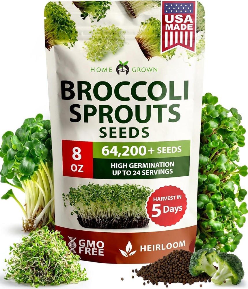 Broccoli Sprouting & Microgreens Seeds - 64,200 Non-GMO Heirloom
