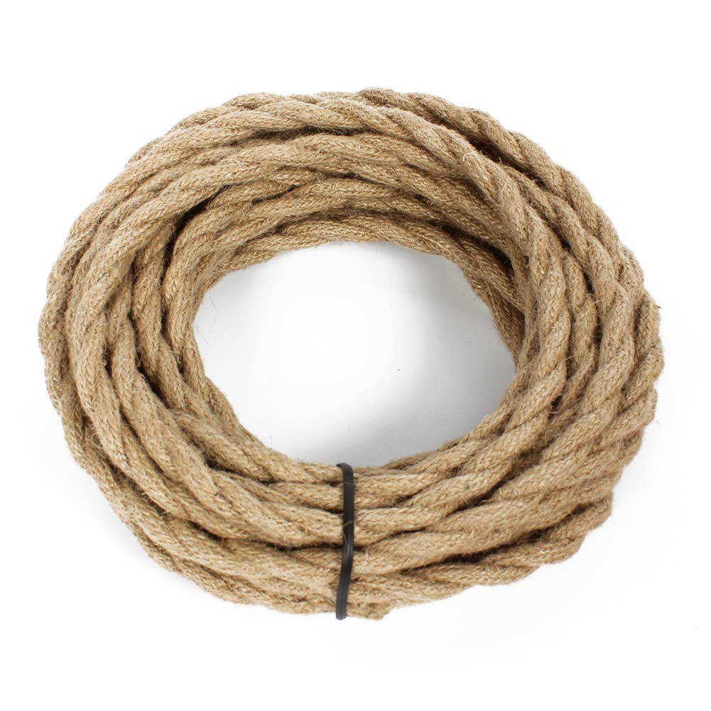 32.8Ft Hemp Rope Covered Lamp Twisted Wire, Vintage 18/2 Industrial Electrical L gallery