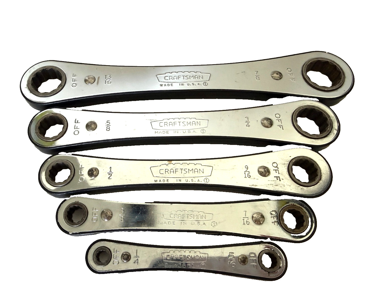 Craftsman Ratcheting Box End Wrenches 5Pc SAE 43681 ,43682, 43683, 43684,43685 gallery