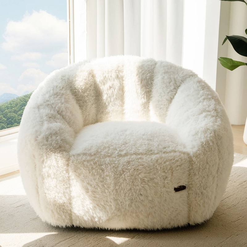 Giant Shell Bean Bag Sofa Memory Foam Living Room Chair Floor Sofa Soft Cover gallery
