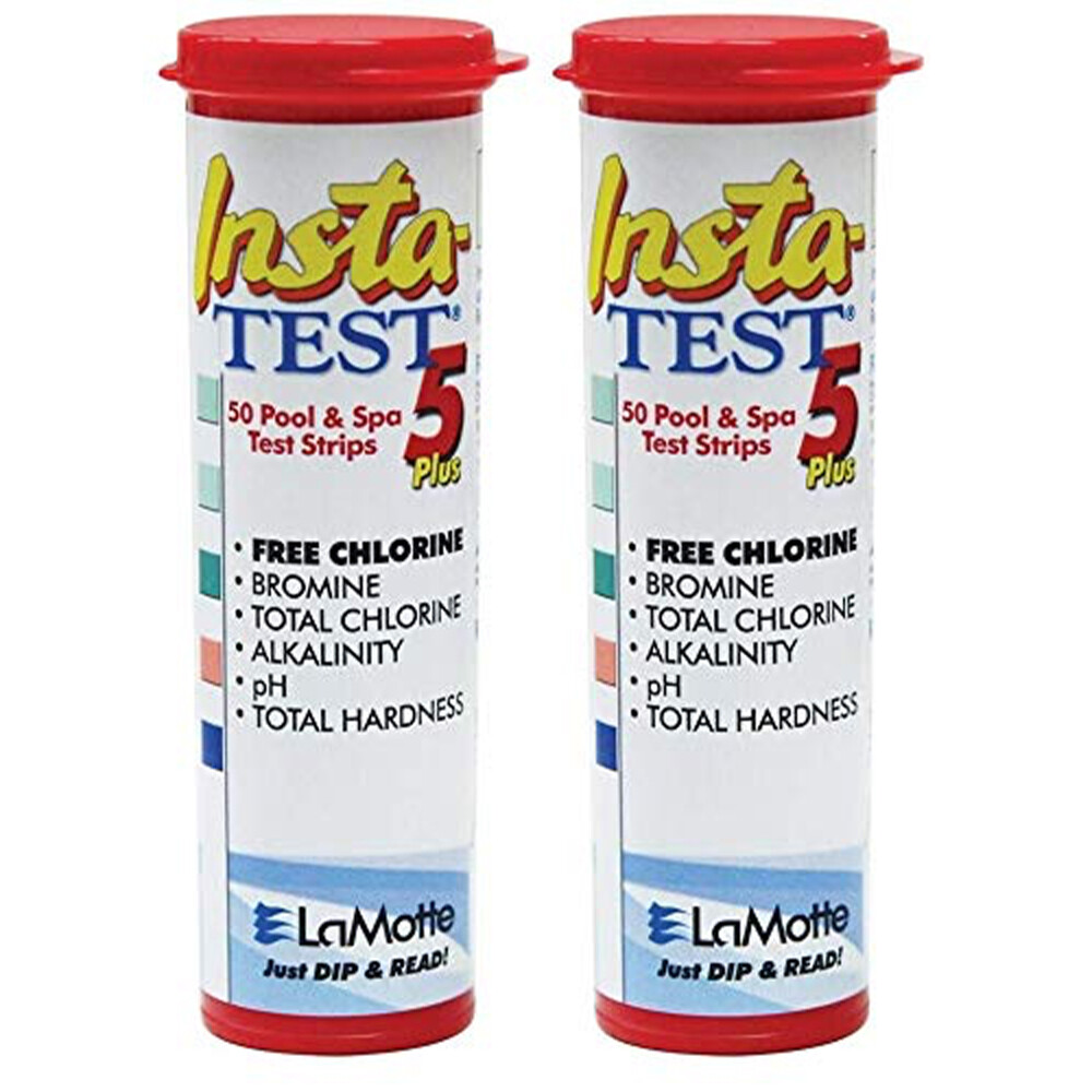 Lamotte Insta Test 5 50 Strips- 2 Pack Pool & Spa Test Strips Chlorine pH Alk gallery