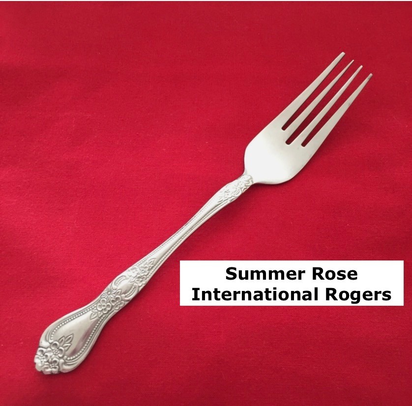 Rogers International SUMMER ROSE Dinner Fork 7 1/4" Stainless Steel Flatware gallery