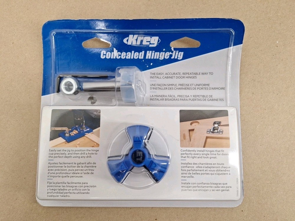 Kreg Concealed Hinge Jig 35mm Cabinet Door Drill Guide KHI-HINGE Factory Sealed