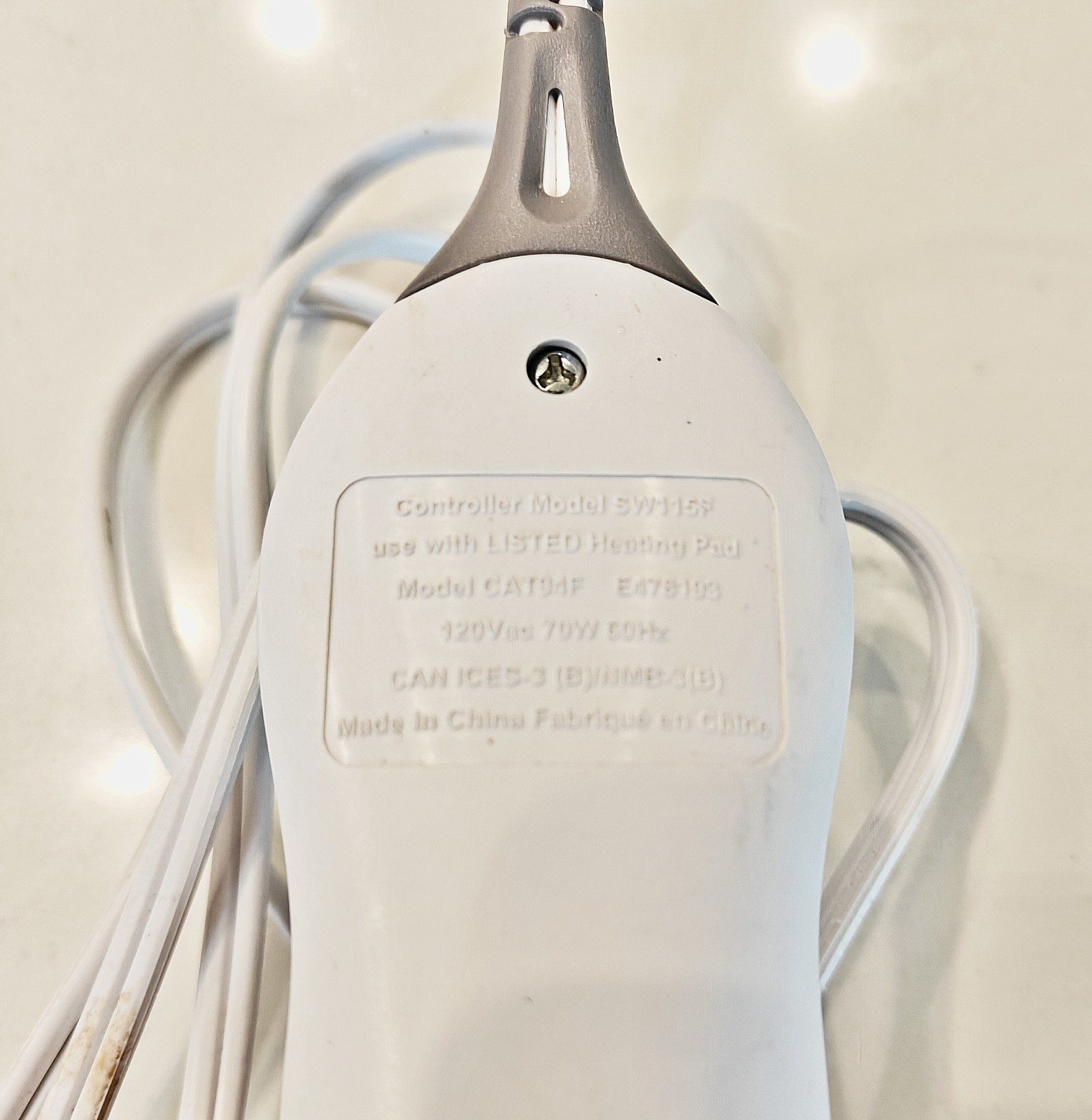 Sunbeam CAT94F Electric Heating Pad Controller SW115F 4 Prong Remote TESTED gallery