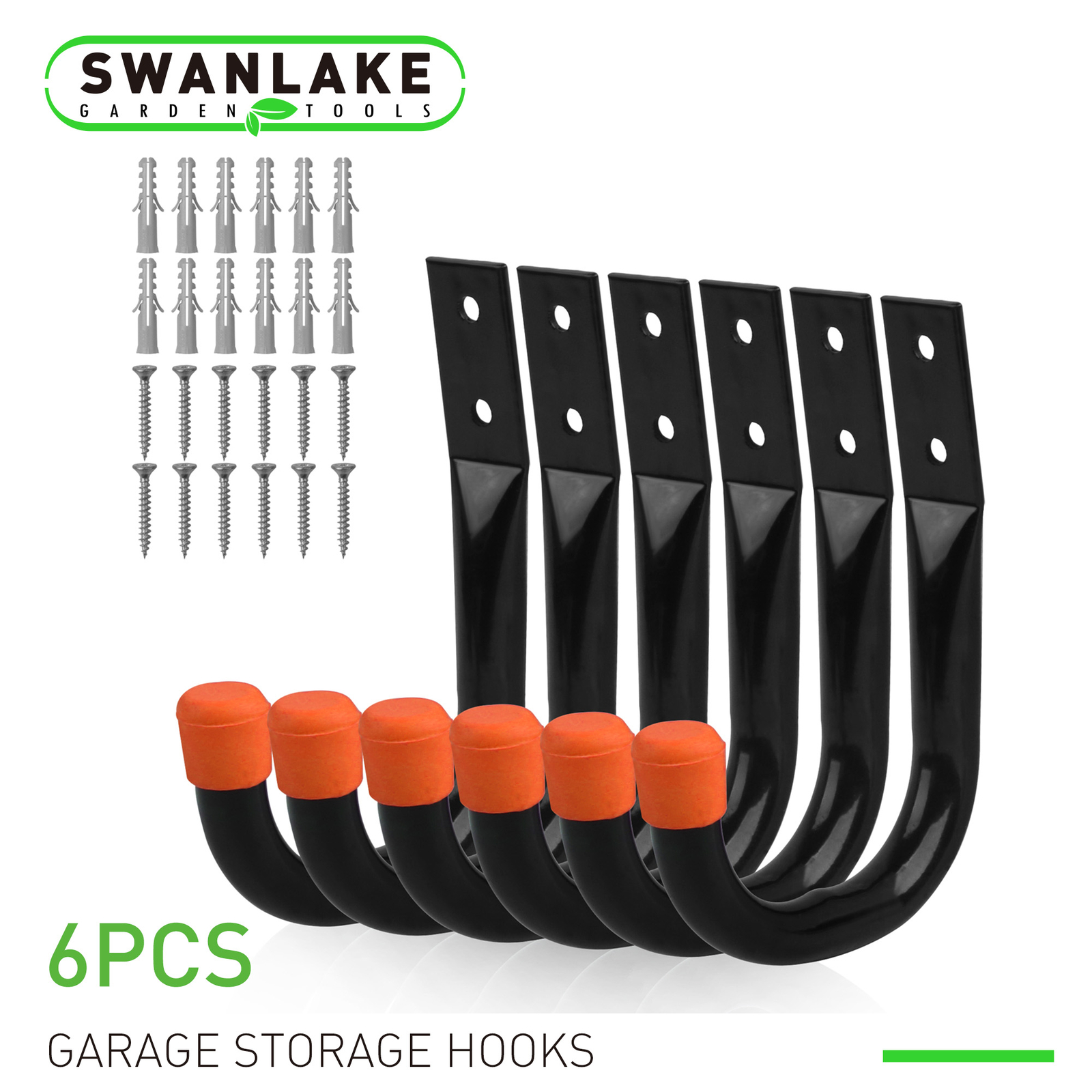 6-Pack Steel Garage Storage Utility Hooks Wall Organizer Tool Hanger H-D Screws gallery