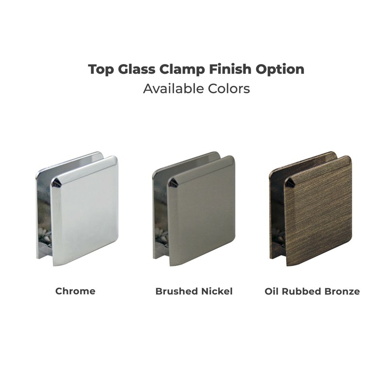 Milan 3/8" Fixed Panel Shower Screen with Clear Tempered Glass & Multiple Finish gallery