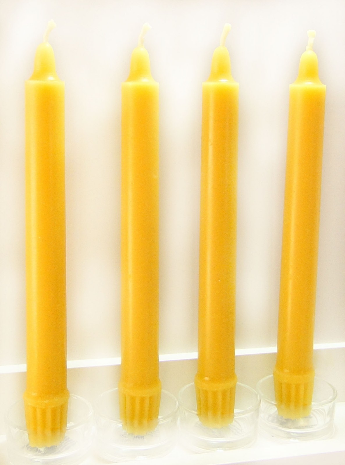 100% Beeswax Taper Colonial Candles (Set of 4) Organic Hand Made - 8" Tall gallery