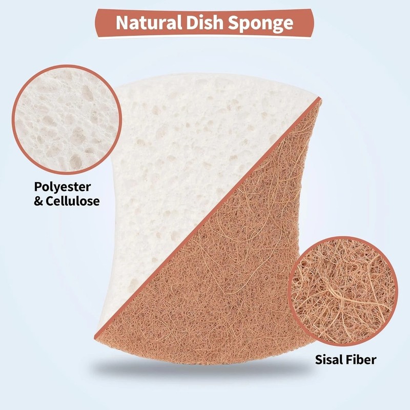 12pcs Kitchen Sponge Natural Biodegradable Eco-Friendly Dish Sponges for Kitchen gallery