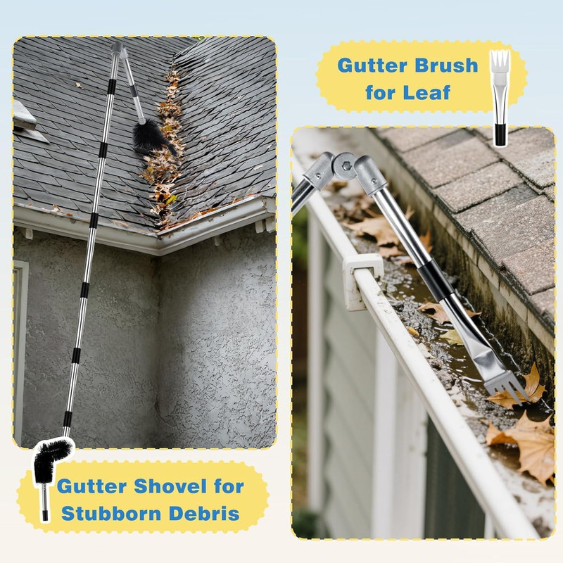 Gutter Cleaning Tools from the Ground, 13.1FT Adjustable Gutter Cleaner Pole wit gallery