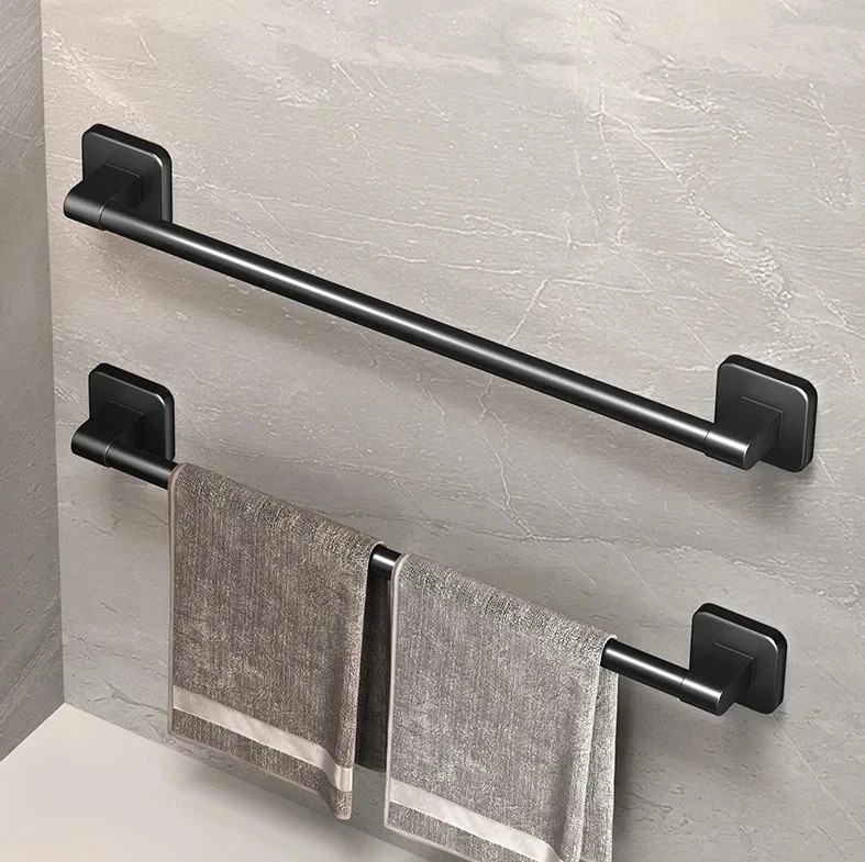 1pc Self-Adhesive Bathroom Towel Rack No-Drill Aluminum Alloy Towel Holder gallery