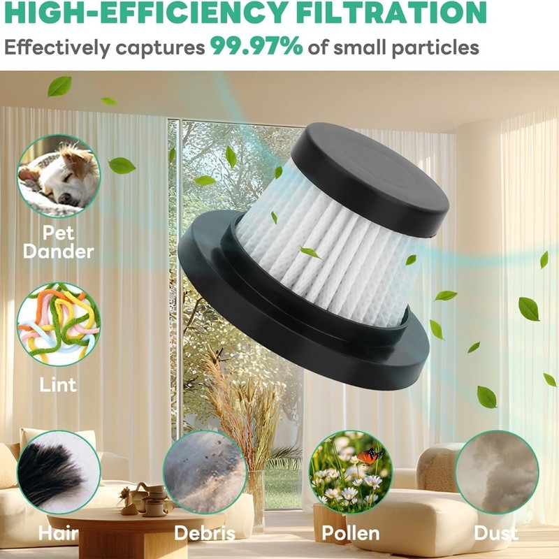4Pack Washable Reusable Filter For Duck For Vac Compact Cordless Vacuum Cleaner gallery