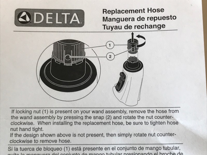 Delta Kitchen Faucet 62" Replacement Hose For Pull Out Spray Wand RP62057 New gallery