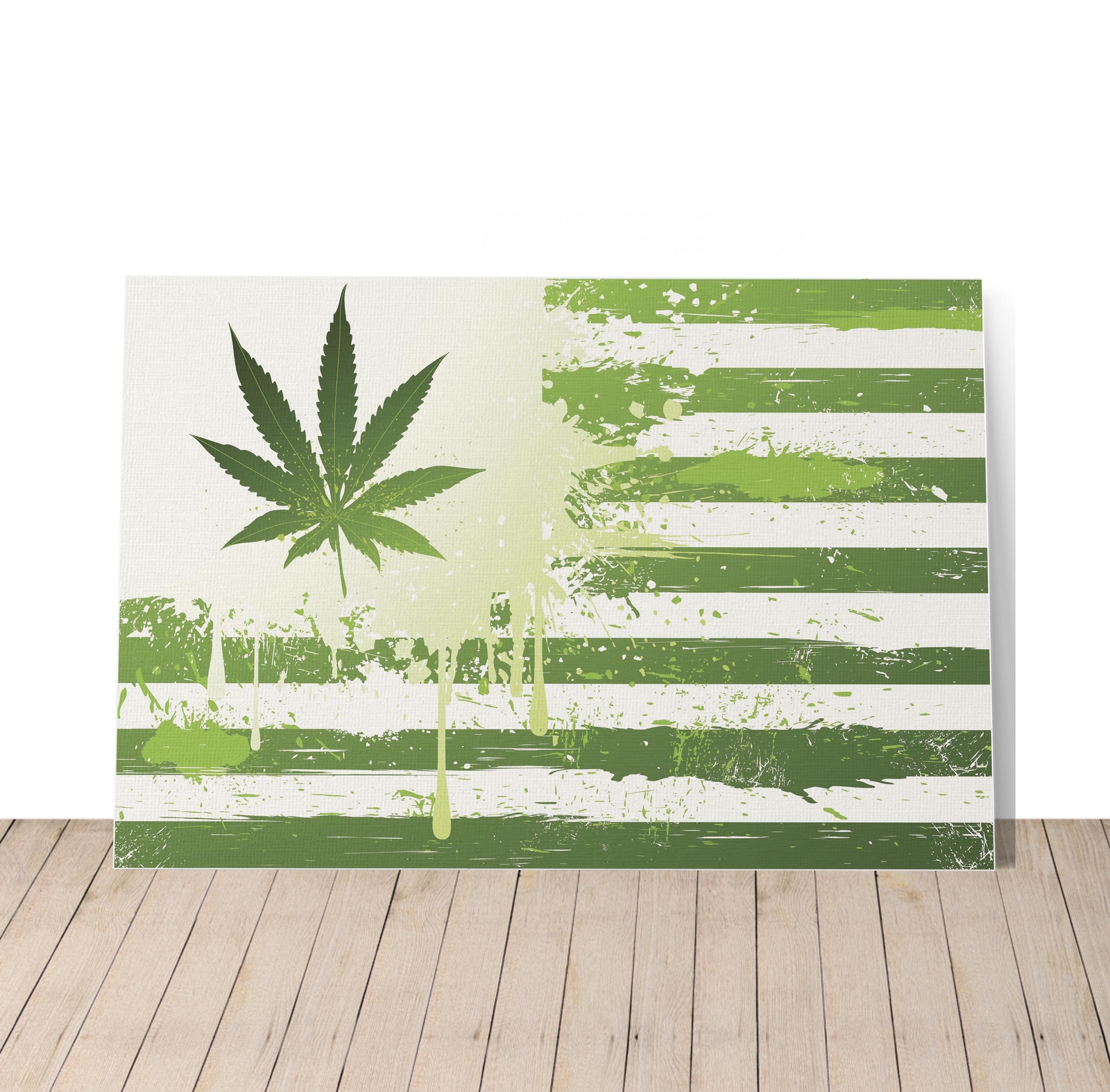 SMOKE WEED WALL ART Marijuana Leaf on American Flag Canvas Print Home Decor gallery