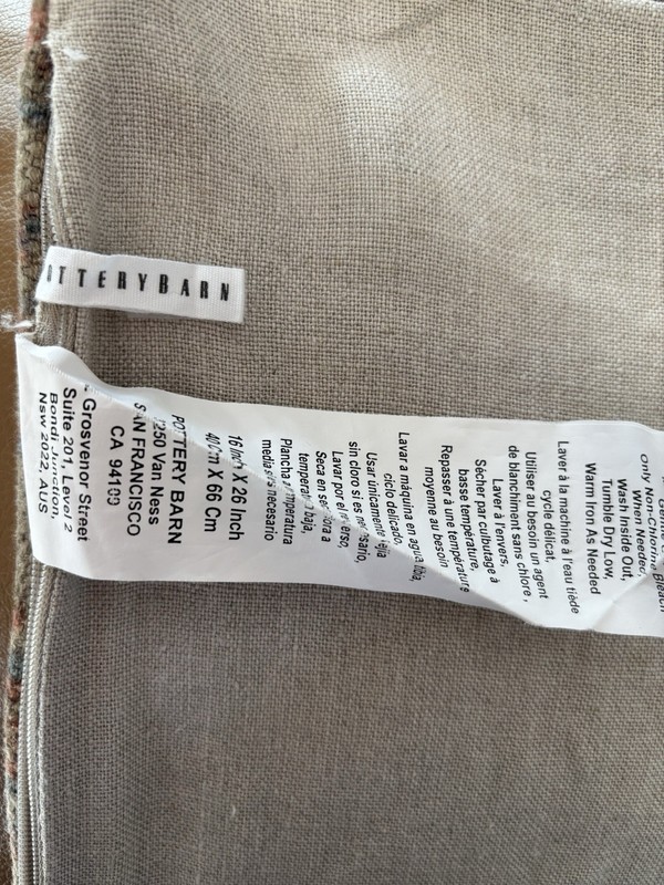 Pottery Barn Lumbar Decorator Throw Pillow Cover Navin Asian Rug Blue Rust Beige gallery