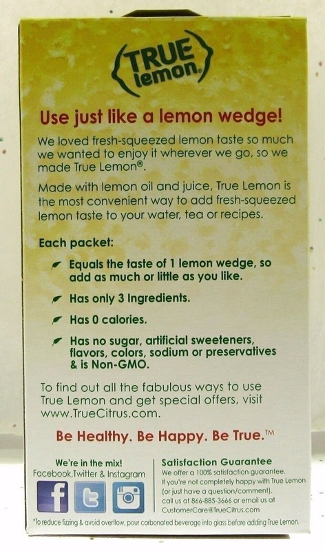 True Lemon ~ Crystallized Lemon ~ Real Flavor From Real Fruit ~ 50 Packets gallery