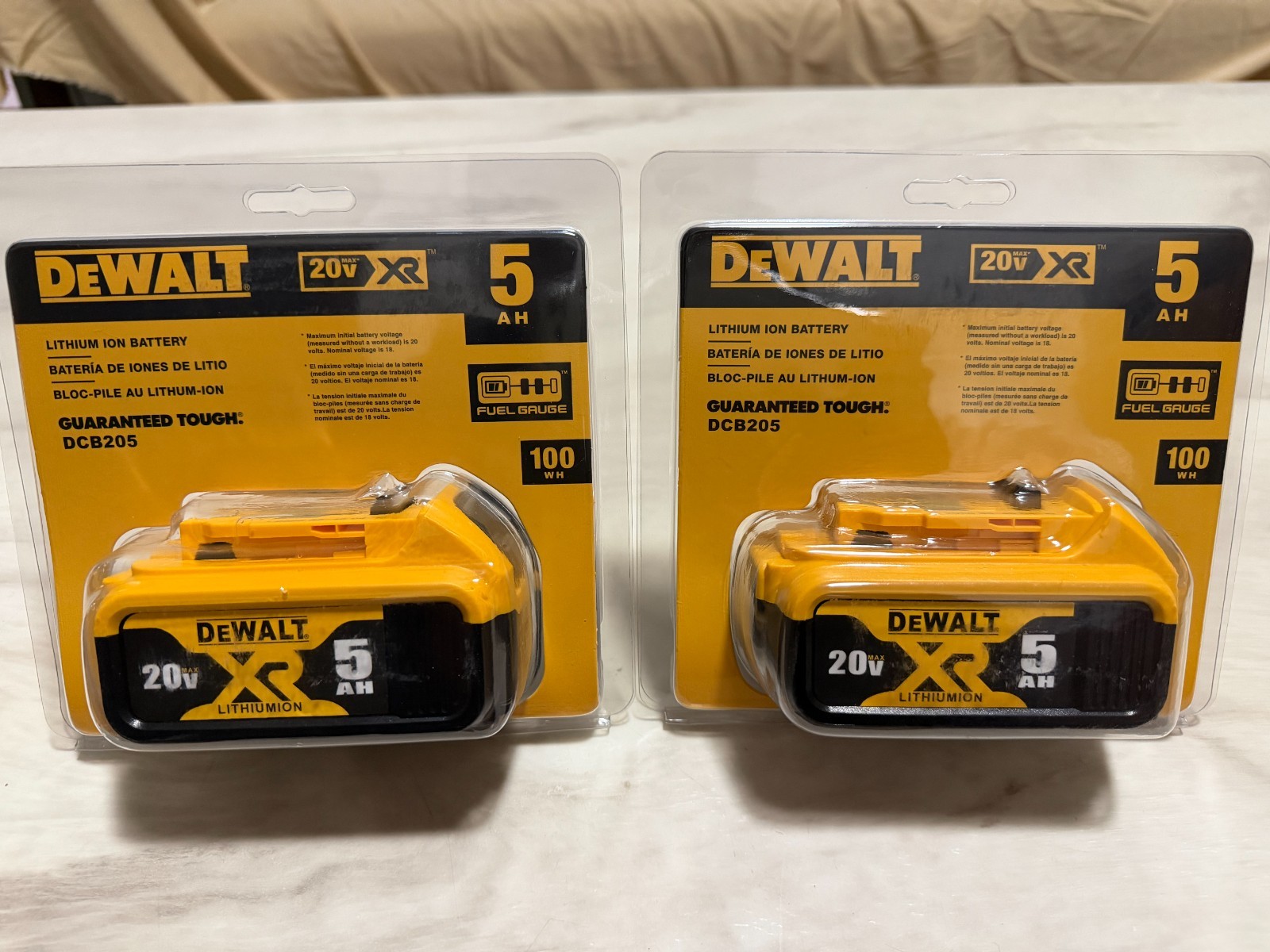 2026 Date 2 Pack DEWALT DCB205-2 20V MAX Premium Lithium-Ion 5.0Ah Battery New gallery
