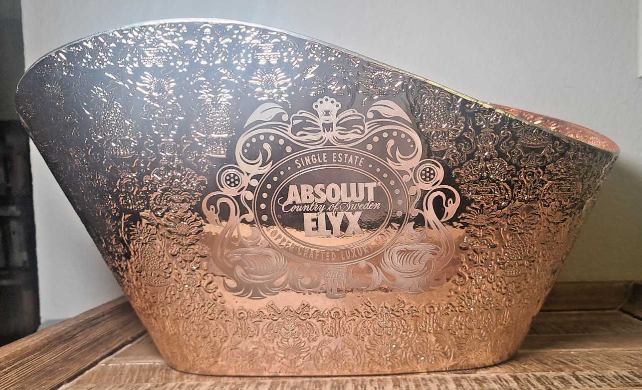 ABSOLUT ELYX Demask Copper Plastic LED White Illuminated Display Ice Bucket gallery