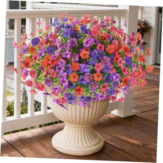 Artificial Fake Flowers Plants Outdoors Deep Purple+light Purple+red+brown gallery