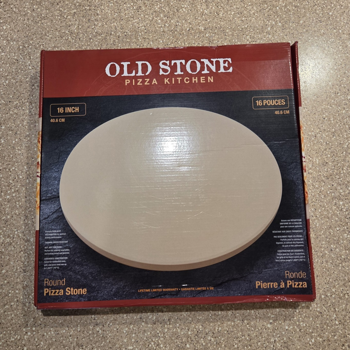 Old Stone Pizza Kitchen 16" Round Beige Pizza Stone Oven Safe 1450°F Hand Wash gallery