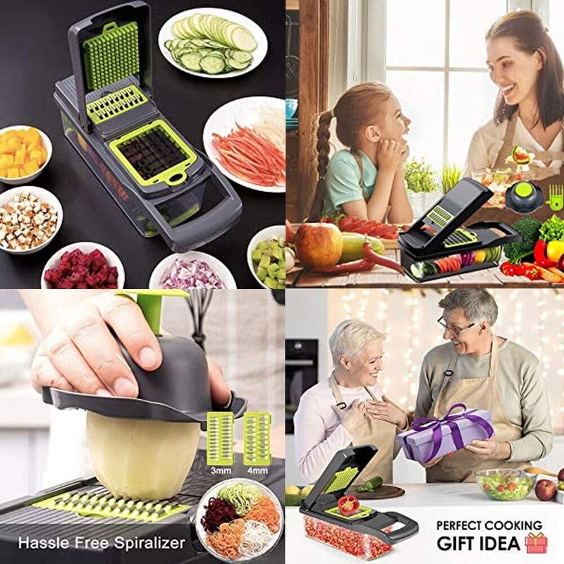 Kitchen Vegetable Fruit Chopper 15-in-1 Food Salad Onion Cutter Peelers Slicer gallery