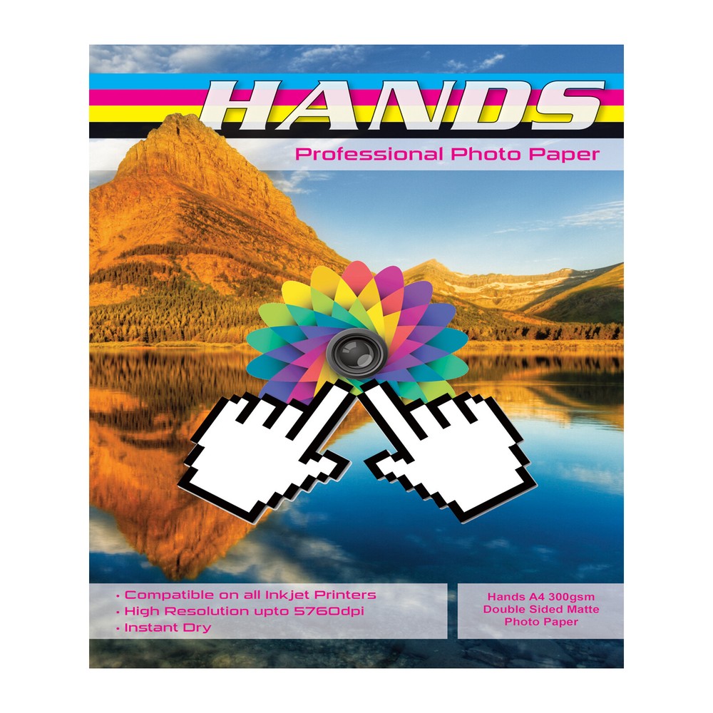 400 Sheets Hands Professional A4 300gsm Double Sided Matte (Matt) Photo Paper