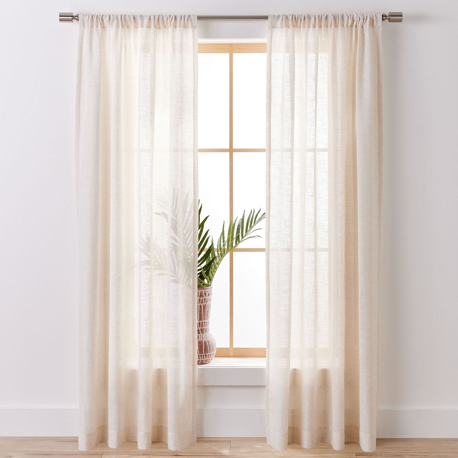Linen Blend Light Filtering Curtain – Rod Pocket, Vanilla Dream, 50"x84",1 Panel gallery