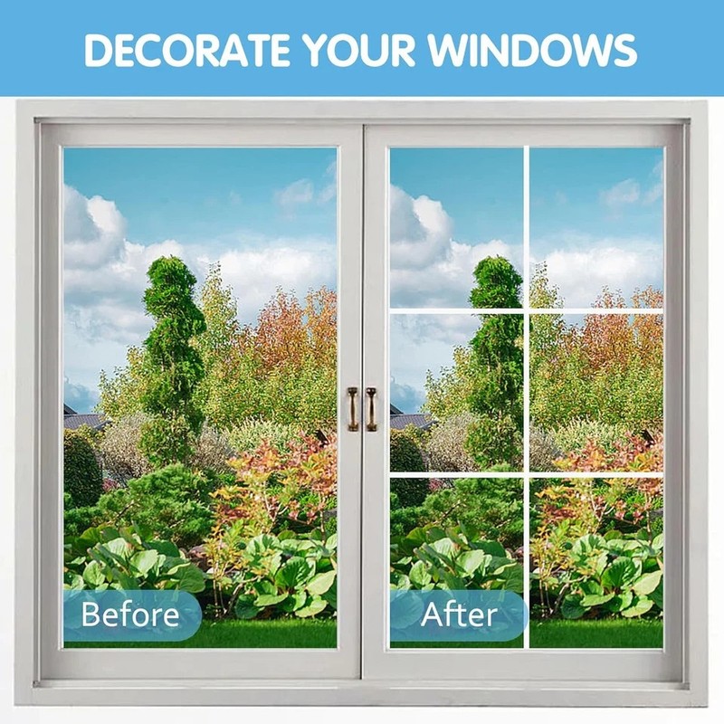 33 Ft Window Grille Inserts, Window Grid Kit, TPE Self-Adhesive Peel and Stick T gallery