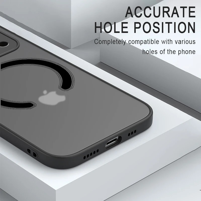Shockproof Luxury Armor Matte MagSafe Magnetic Wireless Charging Case for iPhone gallery